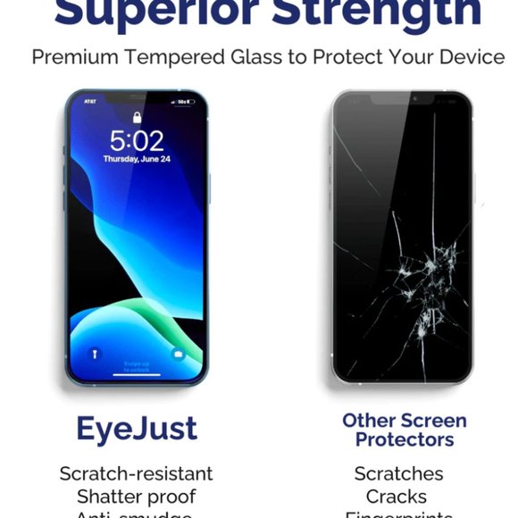 EyeJust Blue Light Blocking Screen Protector for iPhone XS - Picture 3 of 8